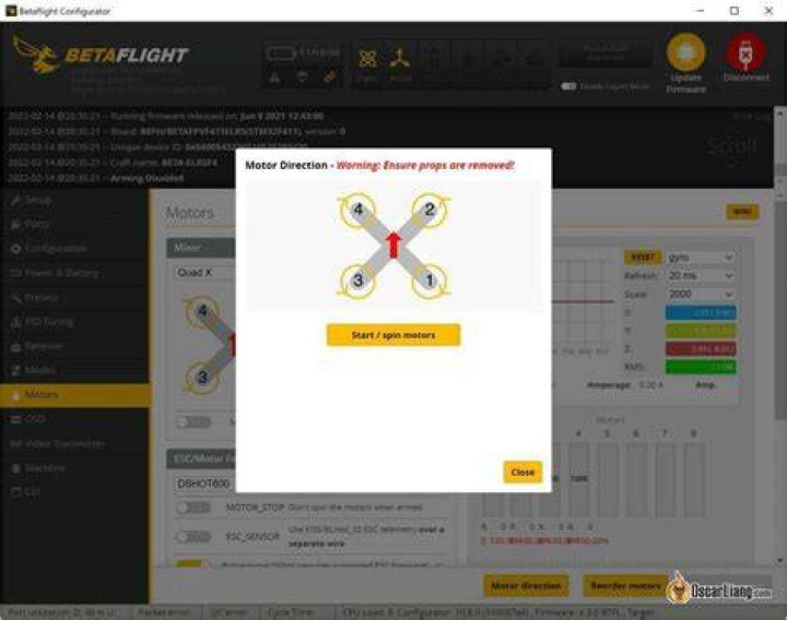 How do i change the direction of my betaflight motor