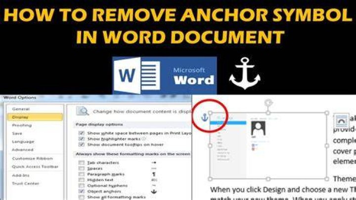 How to get rid of anchor in word