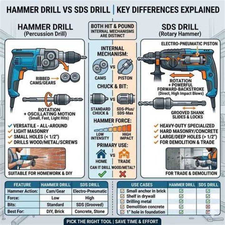 Whats the difference between sds and hammer drill
